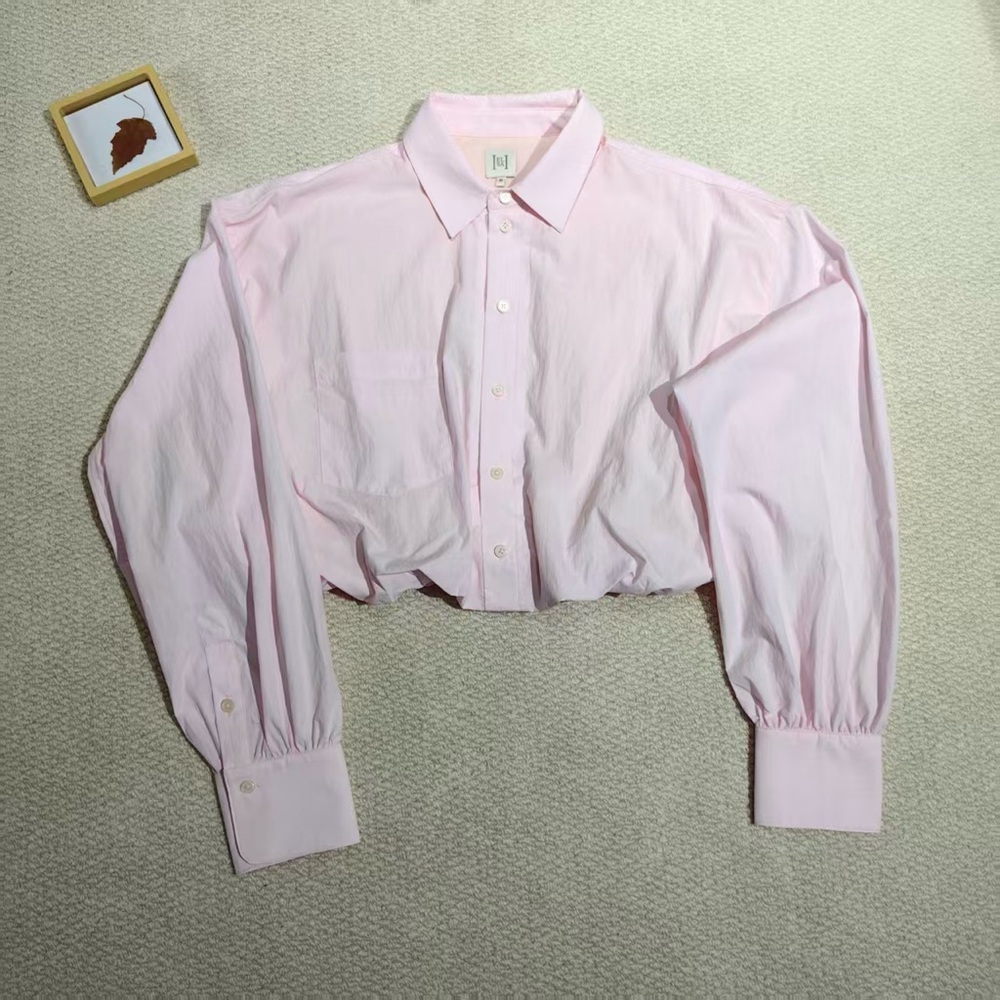 Light Pink Women's Button-Up Blouse - Picture 9 of 10